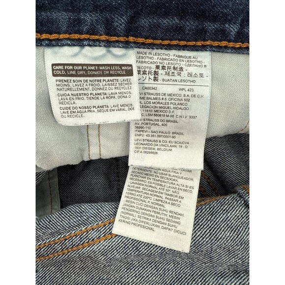 Levis 505 Mens Original Fit Jeans W38 L32 Denim Blue Classic Straight-Leg - Picture 8 of 9